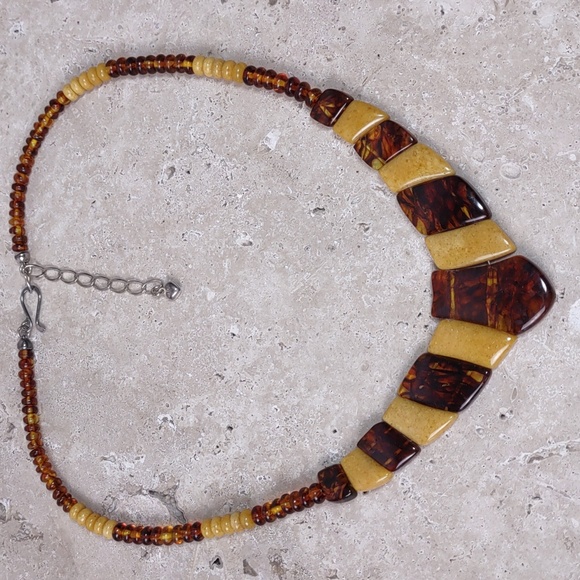 Jay King Two-Tone Amber Necklace - Picture 2 of 5